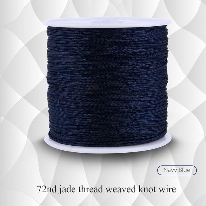 100M x 0.8mm Nylon Chinese Knoop Koord Rattail Macrame Shamballa Draad String Donkerblauw black