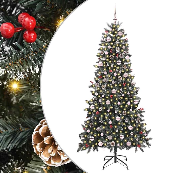 vidaXL - Kunstkerstboom - Groen - 240 - cm - PVC - en - Plastic - en - Staal