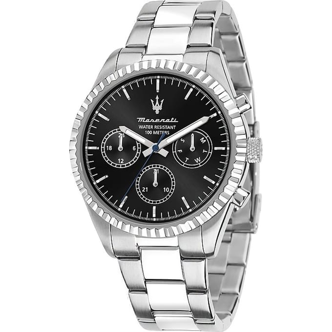 Maserati R8853100023 Chronograaf Zwarte Wijzerplaat Herenhorloge 43mm zilver