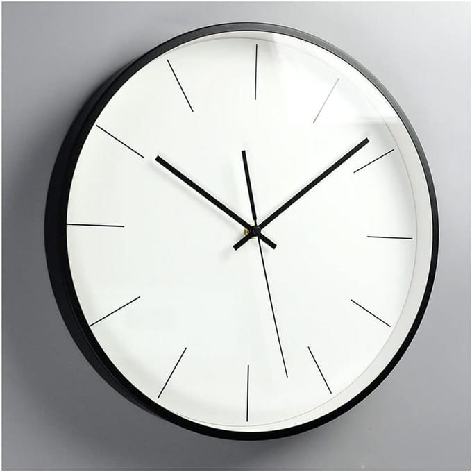 Moderne Wandklok - Stille Klok - Woonkamer Decoratie - Stille Beweging - 30 cm Diameter - A