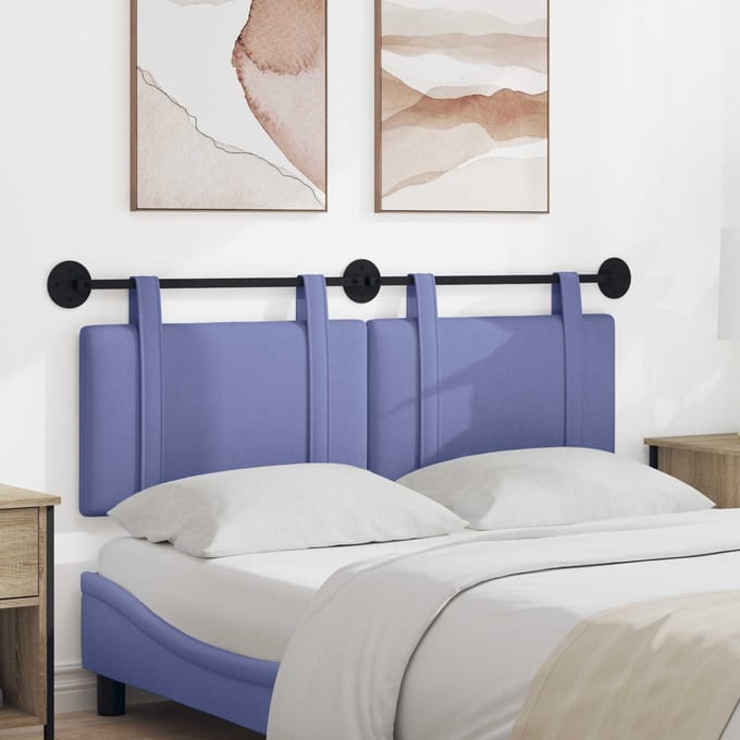 vidaXL - Hangend - hoofdbord - Jeans - Blauw - Stof