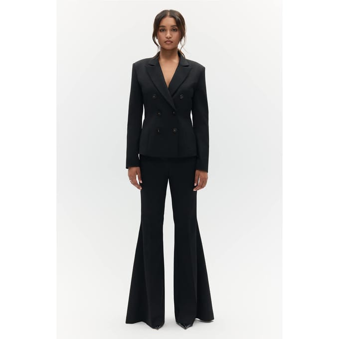 BENU Dames Zwarte Dubbelrijige Blazer