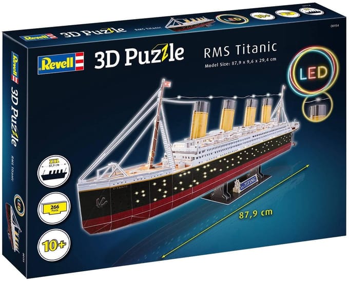 Revell 00154 RV 3D-Puzzle RMS Titanic - LED Edition Aantal puzzelstukjes: 266