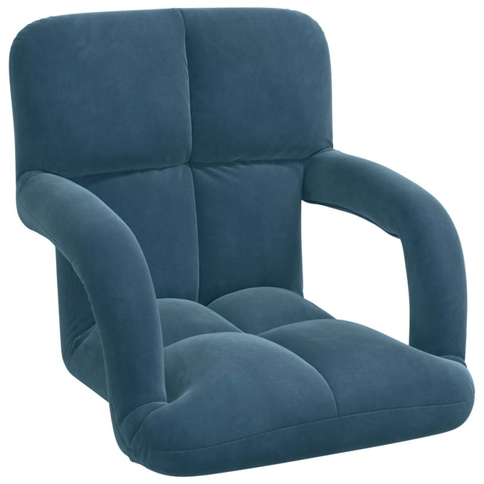 vidaXL - Verstelbare - vloostoel - Blauw - Fluweel