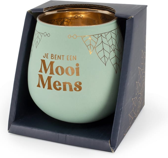 Sfeerlichthouder - Je bent een mooi mens - Glas