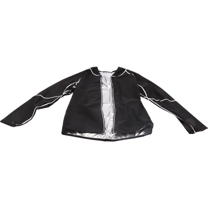 Sauna Jack met Rits Lichaamsvormend Snelle Thermische Cyclus Elastisch Zweet Sauna Jack voor Sporten Zilveren Binnenkant met Lange Mouwen black