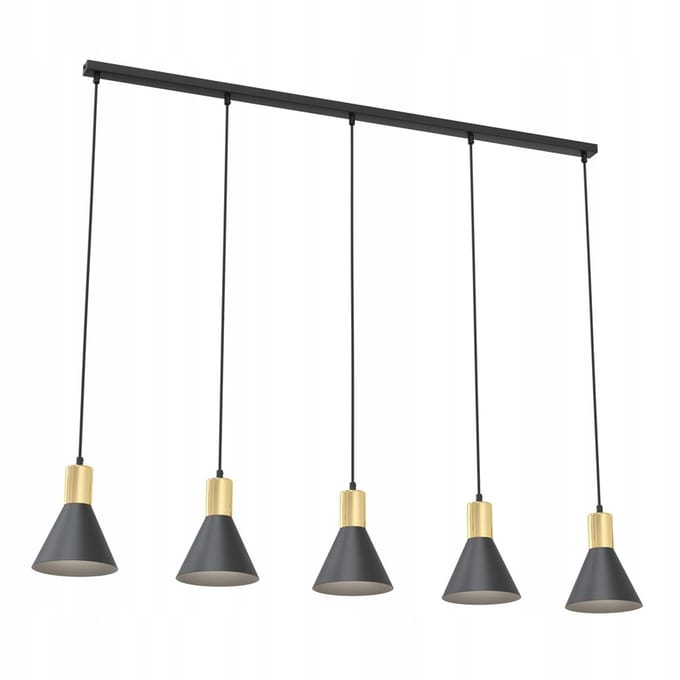 Emibig ROSA 5 BL Hanglamp Zwart Goud - Stijlvol Loft Design