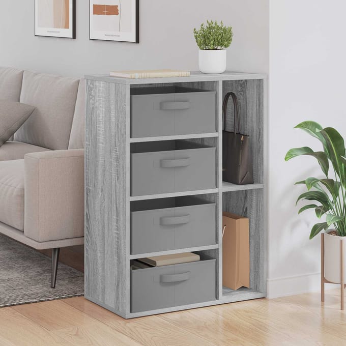 vidaXL - Dressoir - Grijs - Sonoma - 60 - x - 33,5 - x - 84 - cm