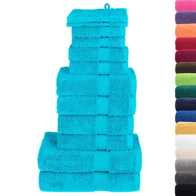 vidaXL - 12-delige - Handdoekenset - SOLUND - 600 - g/m² - turquoise