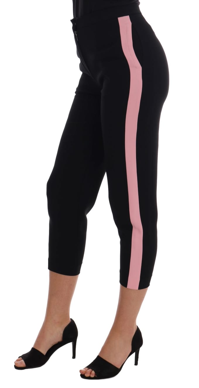 Dolce & Gabbana Capribroek, zwart gestreept, roze