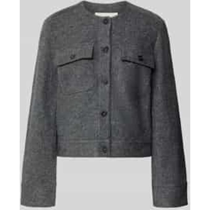 Getailleerd kort colbert van mix van viscose en wol