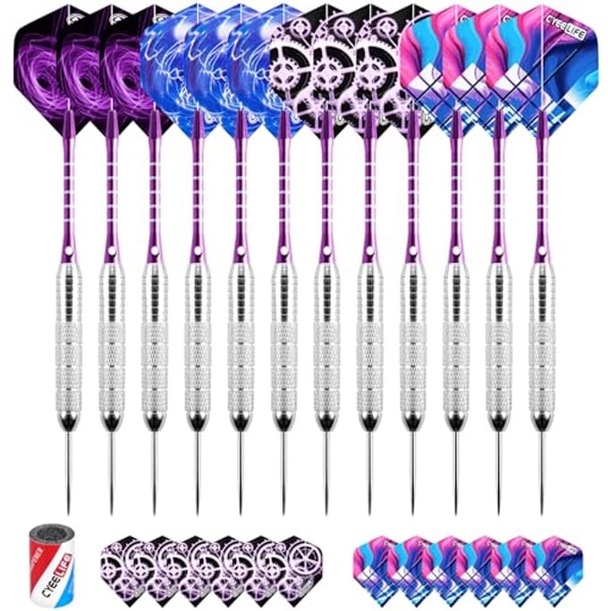 Professionele darts - 12 stuks met metalen punt en accessoires