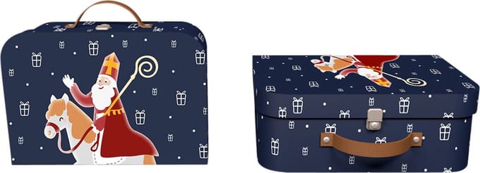 Dekoratief | Set 2 koffertjes 'Sinterklaas', 25x18x7cm | A245873