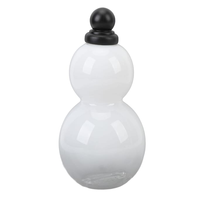 Gourde 800 ml, bouteille d'eau portable d'extérieur, décoration rétro avec sangle brillante blanc