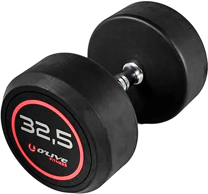 Olive Rubber Pro-style 32.5kg Dumbbell Zilver 32.5 kg