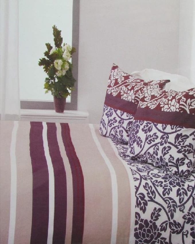 Beddinghouse Baretta Dekbedovertrek - Eenpersoons - 140x200/220 cm - Aubergine