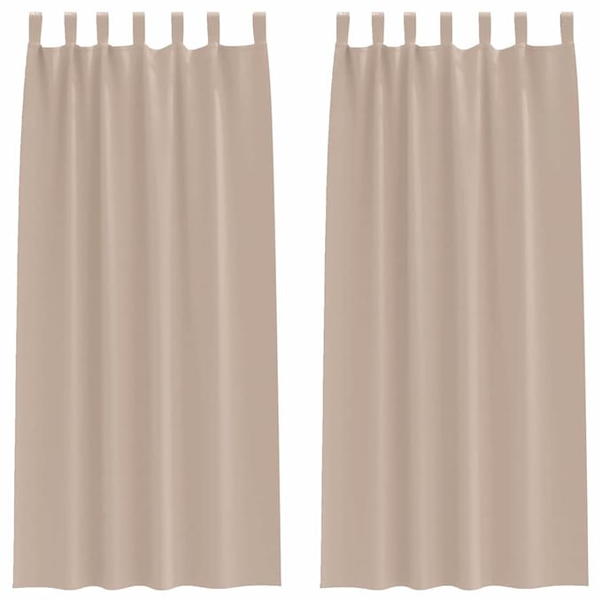 vidaXL - Blackout - Gordijnen - met - Ringen - 2 - st - Taupe - 245 - x - 140 - cm - Polyester