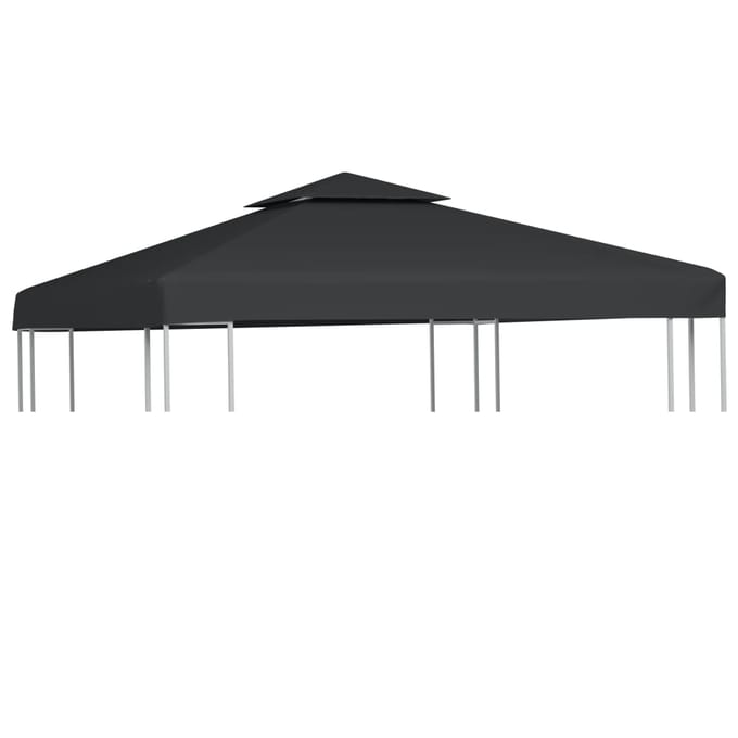vidaXL - Vervangend - tentdoek - prieel - 310 - g/m² - 3x3 - m - donkergrijs