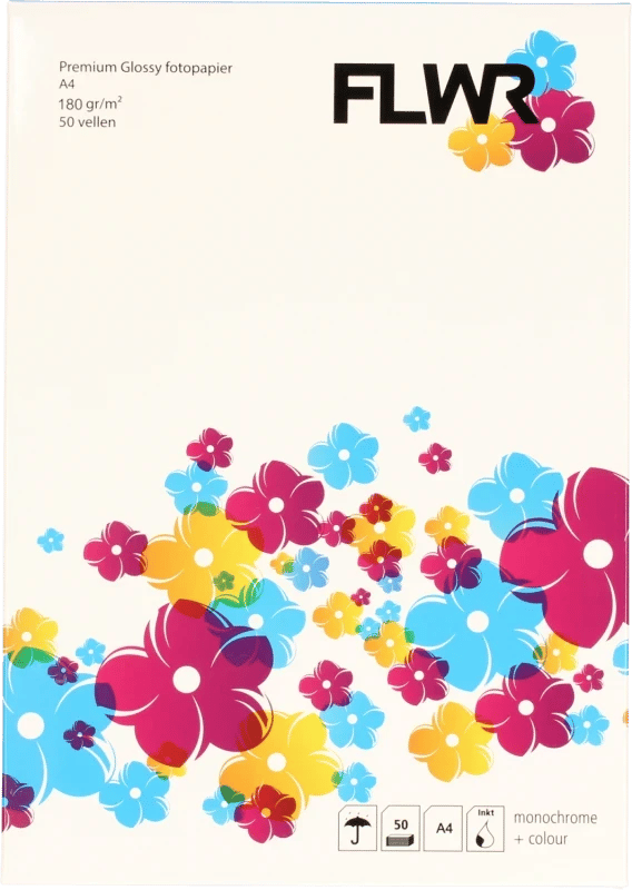 Huismerk FLWR Fotopapier Glans | A4 | 180 gr/m² 50 vellen