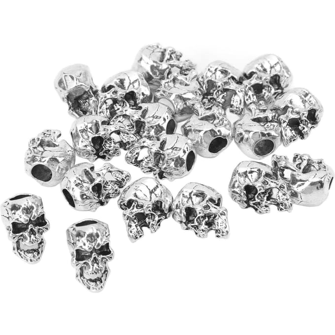 20 Pièces Perles Tubes à Cheveux Multi-Usage Élégantes Lisses Solides en Alliage Perle à Barbe pour Décoration gray