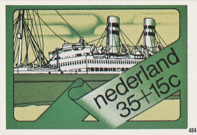 Briefkaart met afbeelding S.S. “Veendam” – 1923 postzegel