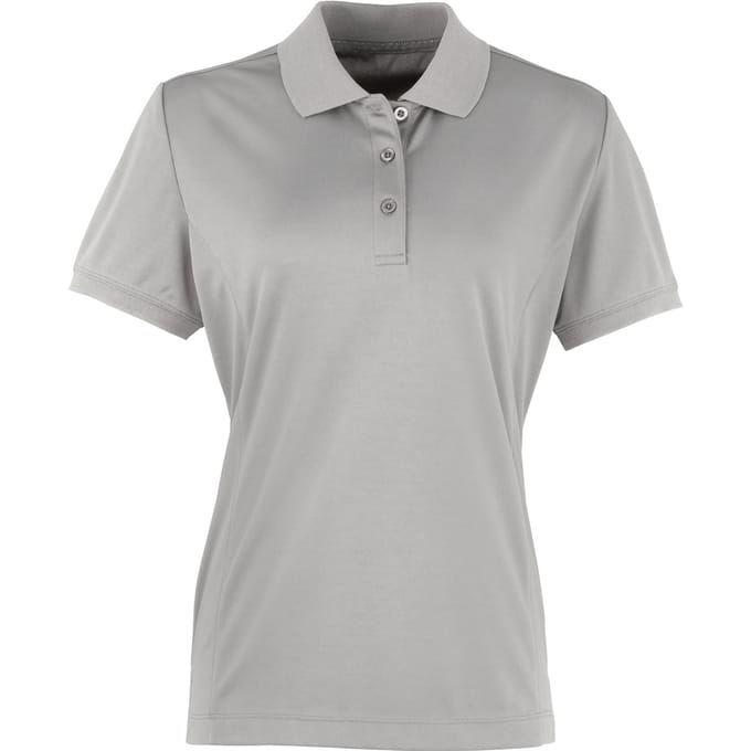 Premier Dames/dames Coolchecker korte mouw Pique Polo T-Shirt (Zilver)