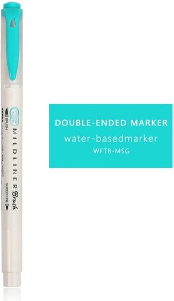 Zebra Mildliner Brush Pen – Mild Summer Green WFT8-MSG