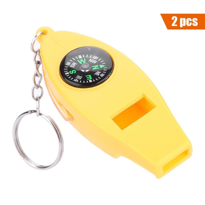 Urgence Multifonctionnelle 4 en 1 ?Sifflet de survie Boussole Thermomètre Loupe gray