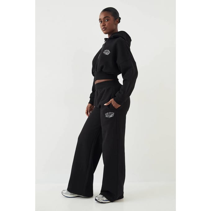 Dames DSGN Studio Sport Bubble Straight Leg Jogger | Zwart | Maat: Medium