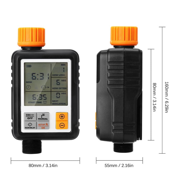 Groot scherm multifunctioneel timing bewateringsapparaat Outdoor tuinsproeiercontroller Intelligent black