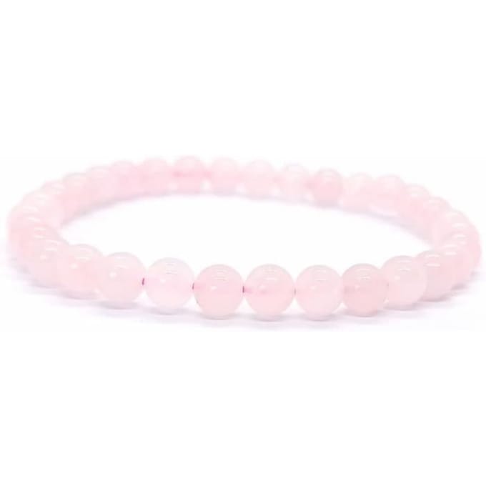 Bracelet - Quartz Rose - 8mm - Pierre Naturelle - Bijoux Lithothérapie - Idée Cadeau white