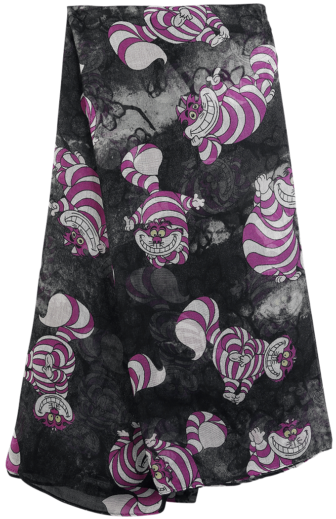 Alice In Wonderland Cheshire Cat Unisex Sjaal - zwart/paars - Standard