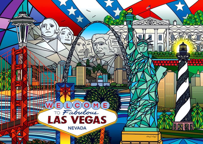 Enjoy Puzzle legpuzzel American Landmarks Collage - 1000 stukjes puzzel.