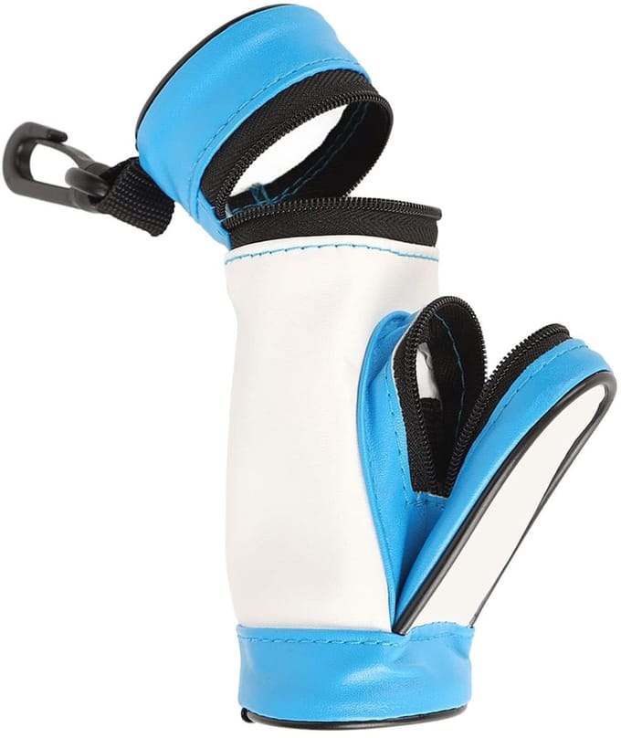 Dailygoods- Golfbalhouder Grote Capaciteit - Draagtas - Sleutelhanger - Riemclip - Multifunctioneel - Duurzaam PU-leer - Golfbaltas
