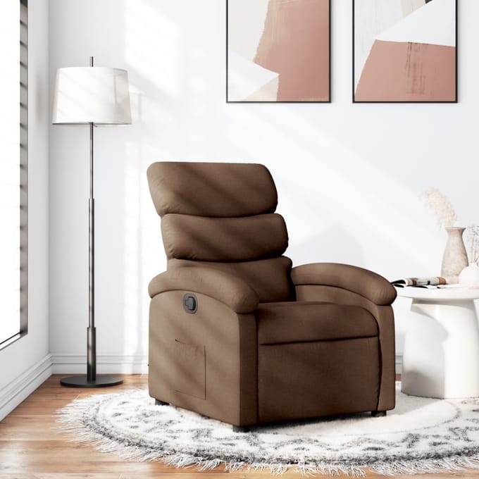 vidaXL - Fauteuil - verstelbaar - stof - bruin