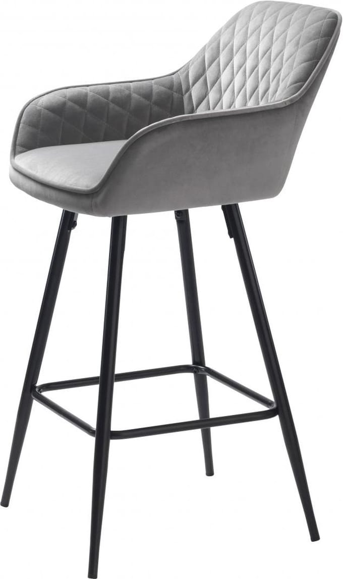 Nordic Home - Bernt barstoel - velvet - grijs