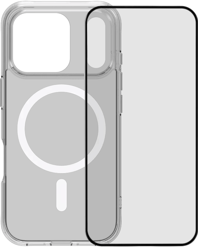 BlueBuilt Protective Back Cover met MagSafe iPhone 17 Pro Transparant + iPhone 17 Pro Screenprotector Glas