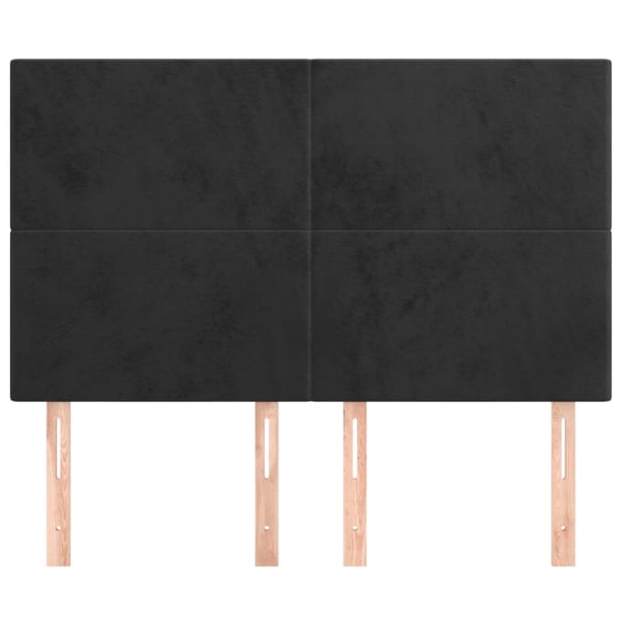 vidaXL - Hoofdbord - zwart - 144x5x118/128 - cm - fluweel