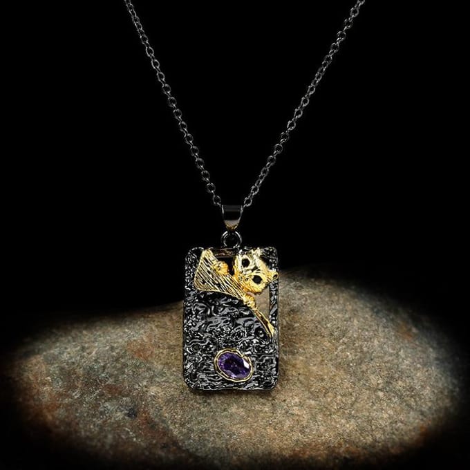 Noir Or Deux tons Trois pièces Accessoires Gothique Sombre Mignon Chaton Bague Collier Boucles d'oreilles black