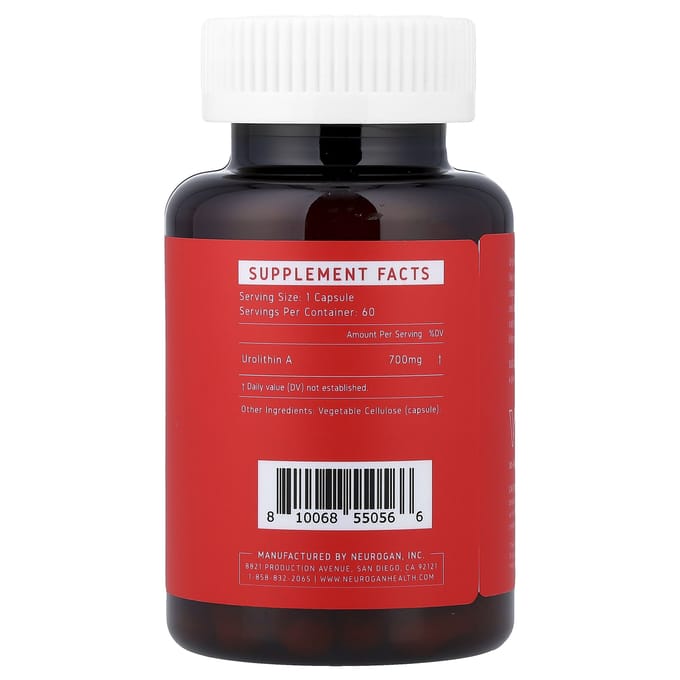 Neurogan Health, Urolithine A, 700 mg, 60 capsules, 42 g (1,4 oz)