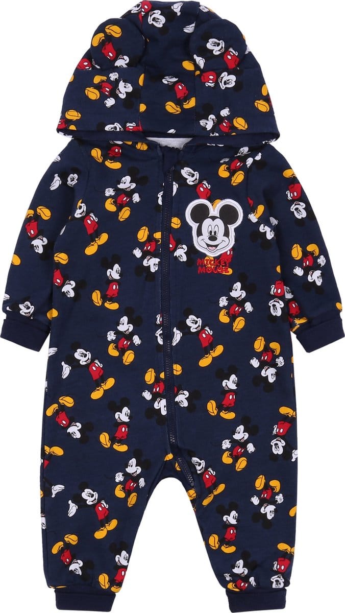 Marineblauwe babyromper Mickey Mouse / 6-9m 74 cm