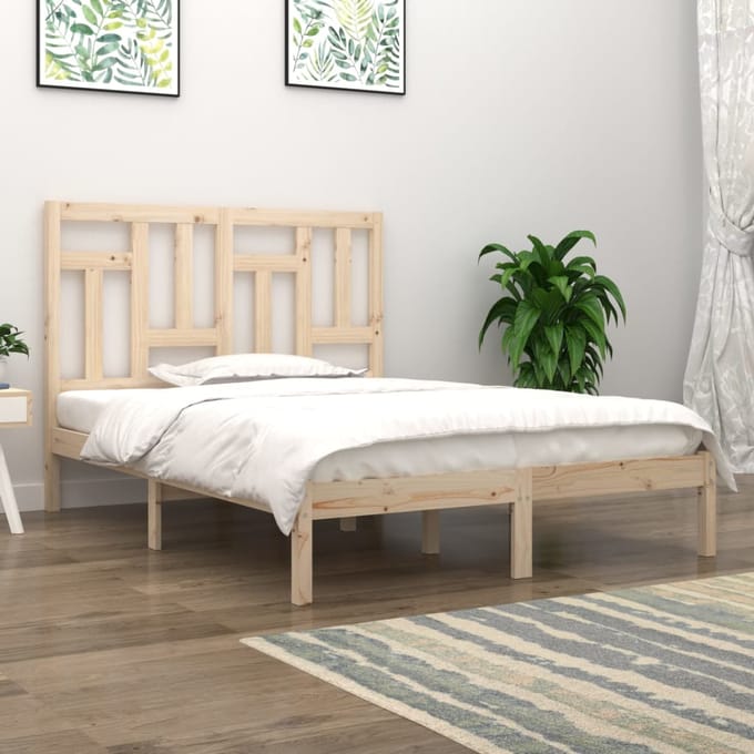 vidaXL - Bedframe - massief - hout - 135x190 - cm