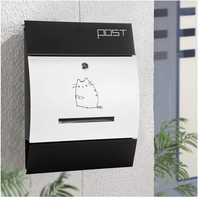 Brievenbus Krantenhouder - Postbus Buiten - Post Opslag - Afsluitbaar Waterdicht - 43x35cm - Zwart