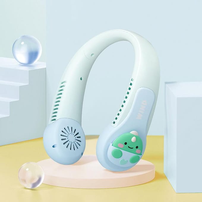 3000mAh ventilateur de cou suspendu ventilateur sans lame Portable personnel Portable tour de cou ventilateur sans feuilles USB ventilateur Rechargeable Mini collier ventilateur bleu