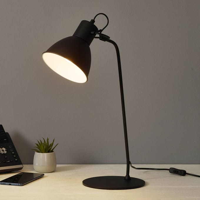Lucide SHADI - Bureaulamp - Ø 20 cm - 1xE14 - Zwart