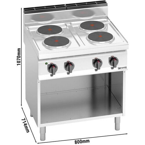 GGM Gastro Elektroherd - 10,4 kW - 4 Platten Rund Zilver