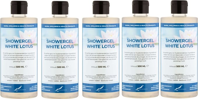 Douchegel White Lotus 500 ml - met klepdop - set van 5 stuks - Showergel