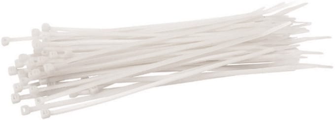 Kabelbinders Wit 200 x 3,6 mm – 100 Stuks – Nylon – TOOLTECH