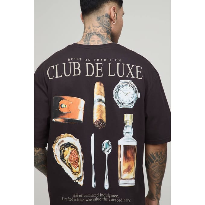 Lang Oversized Club De Luxe T-shirt | Chocolate | Size Small