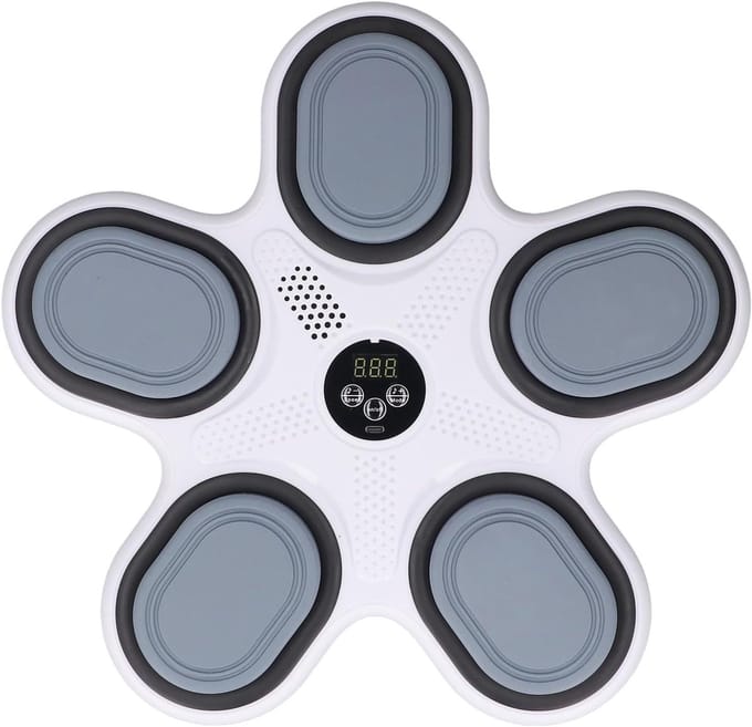 Muziek Boksapparaat - Interactief Bokstarget - Thuis Fitness - Real-time Reactietraining - 39 x 38 x 6 cm - Wit